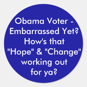 Obama Voter - Embarraserad ännu? "Hoppet... Runt Klistermärke