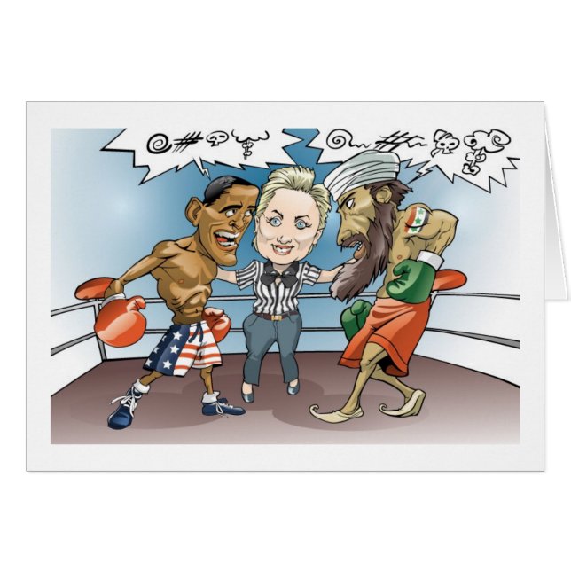 OBAMA VS OSAMA HÄLSNINGSKORT (Framsidan Horizontal)