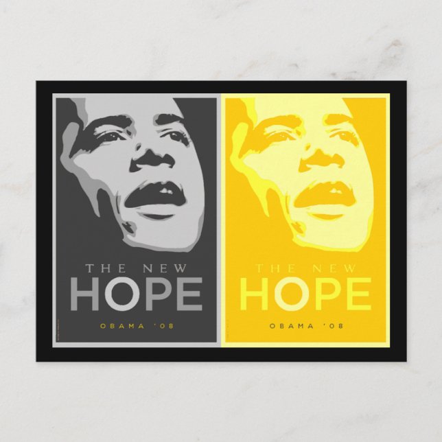 Obama - vykortet New Hope Black & Guld Vykort (Framsida)