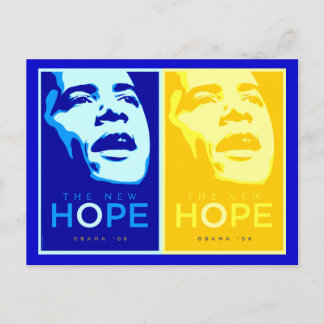 Obama - vykortet New Hope Blue & Guld Vykort
