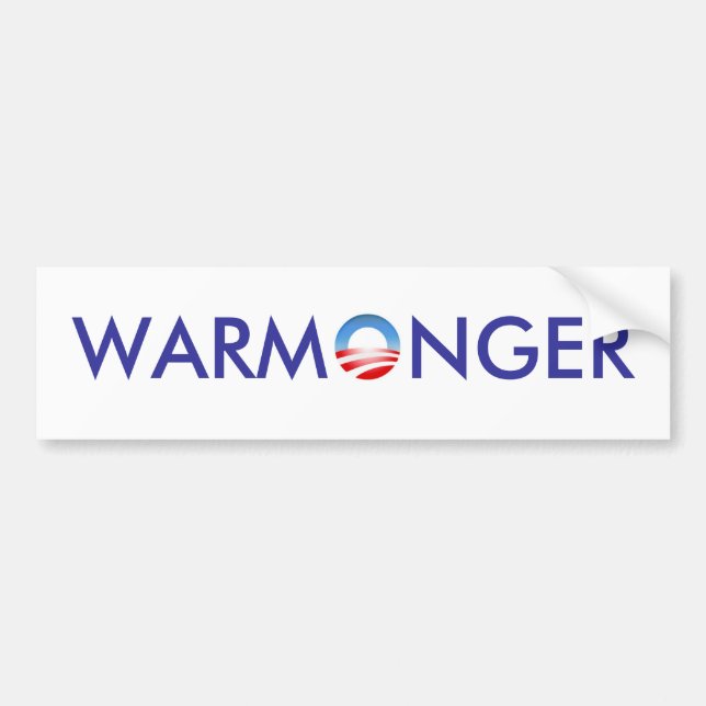 Obama warmongeren bildekal (Framsidan)