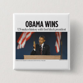 Obama Wins Button Knapp