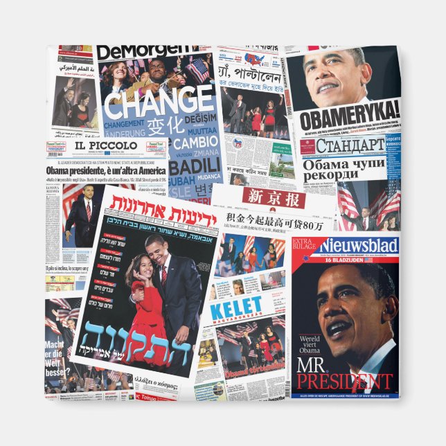 Obama Wins - Internationell Headlines Magnet (Framsidan)