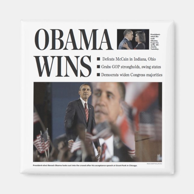 Obama Wins Magnet (Framsidan)