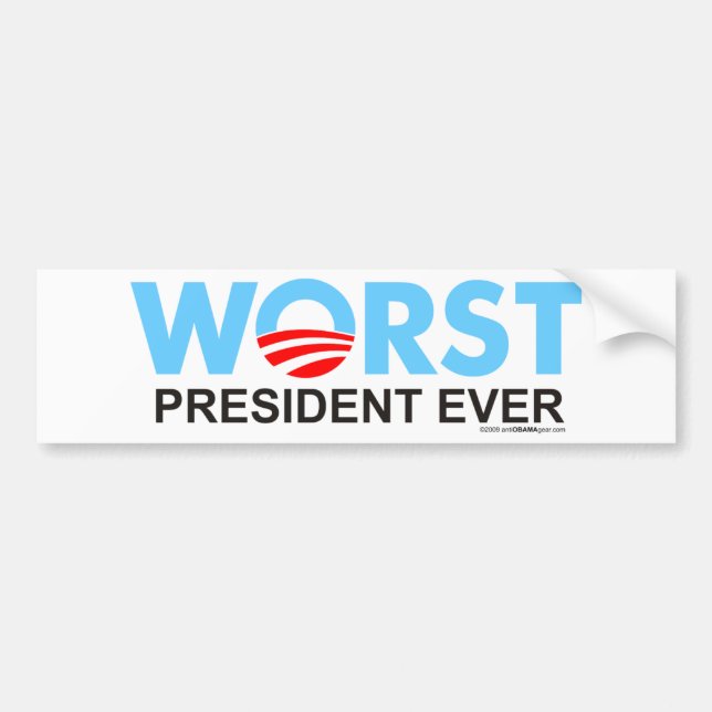 Obama WorstEver Bildekal (Framsidan)