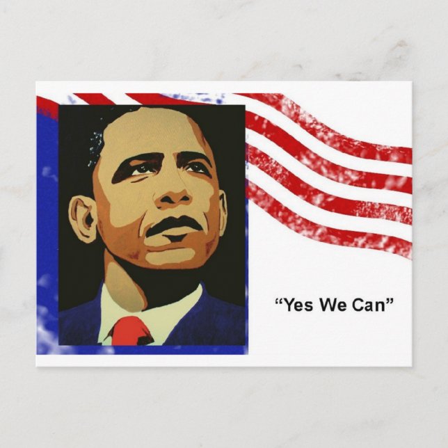 Obama-Yes We Can (postkort) Vykort (Framsida)