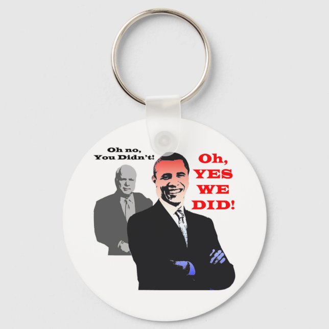 Obama YES WE DID Nyckelring (Framsida)