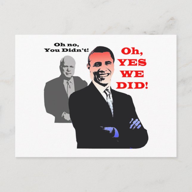Obama YES WE DID Vykort (Framsida)