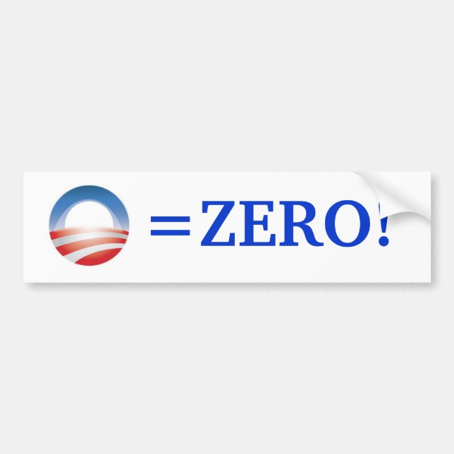 Obama=Zero! Bildekal (Framsidan)