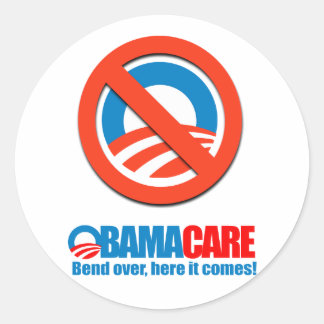 Obamacare - Bend här borta kommer Runt Klistermärke