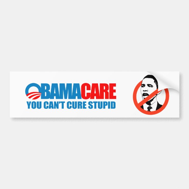 Obamacare - Du kan inte bota dumhet Bildekal (Framsidan)