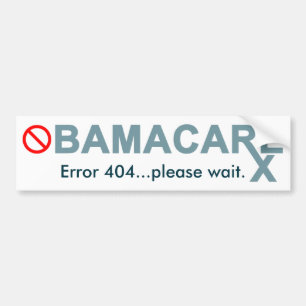 Obamacare: Fel 404… behar vänte Bildekal