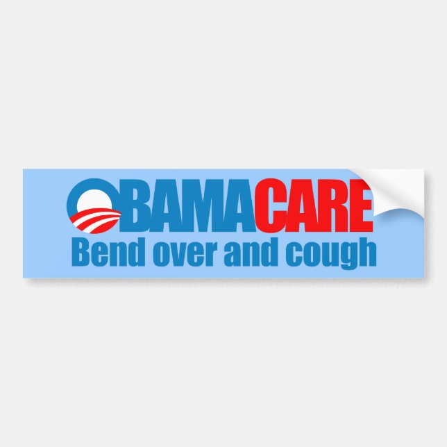 Obamacare - krökning över och hosta bildekal (Framsidan)