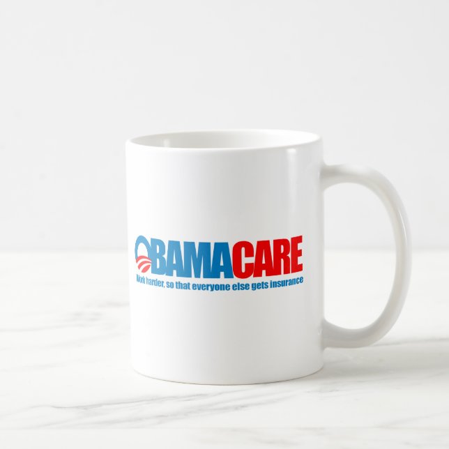 Obamacare - mer hård arbete kaffemugg (Höger)