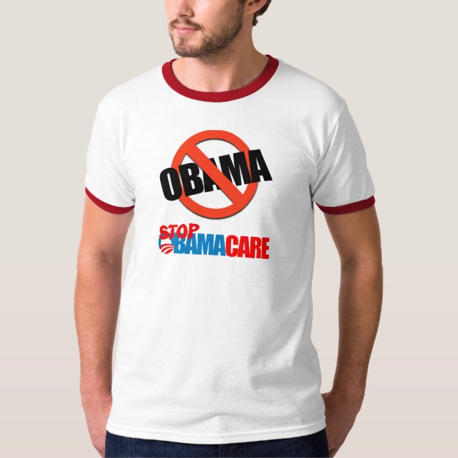 Obamacare - stoppa Obamacare T Shirt (Framsida)