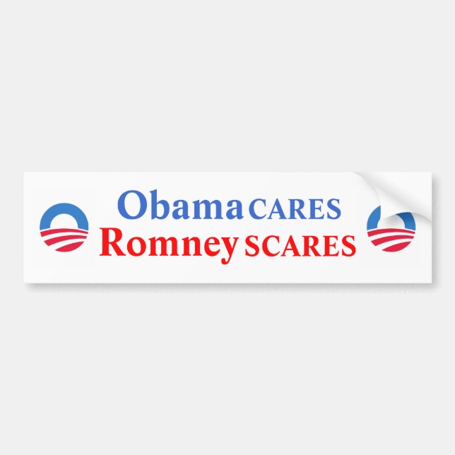 ObamaCARES-/RomneySCARESbildekal Bildekal (Framsidan)