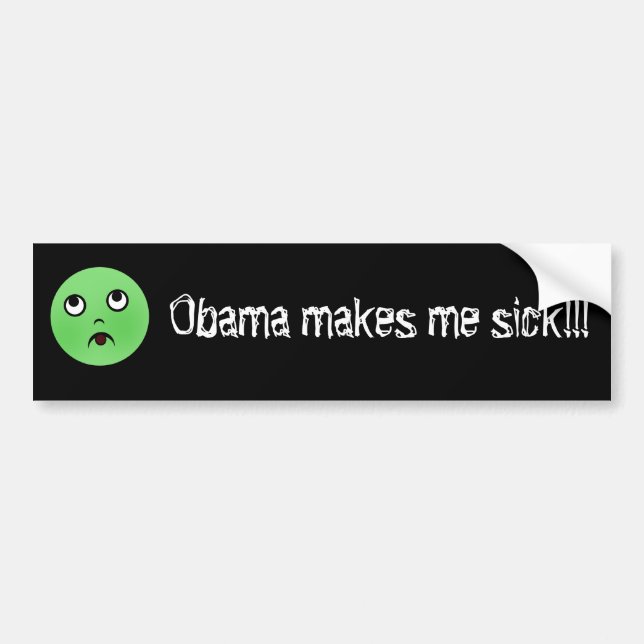 obamamakesmesick Obama gör mig sjuk!!! Bildekal (Framsidan)
