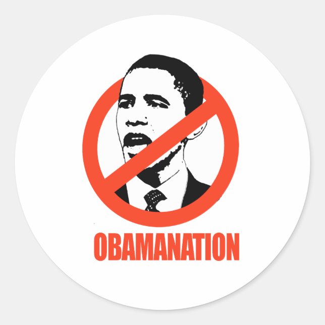 OBAMANATION T-SHIRT RUNT KLISTERMÄRKE (Framsida)