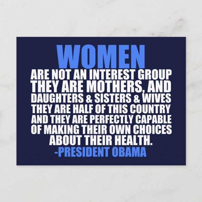 Obamaoffert för Women's Högers Pro Choice Obama Vykort (Framsida)