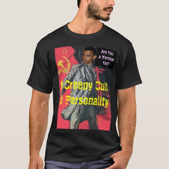 ObaMarx: En kuslig kult av personlighet T-shirt (Framsida)