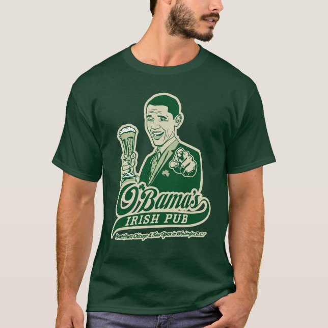 Obamas irländsk PubT-tröja T-shirt (Framsida)