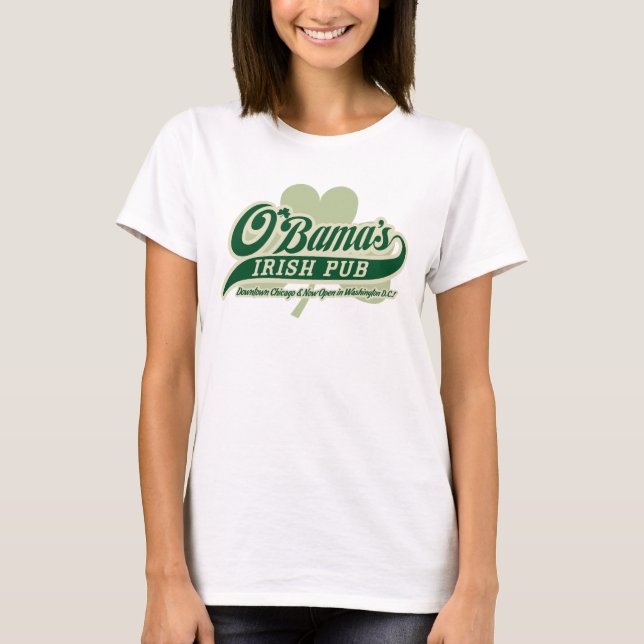 Obamas irländsk T-tröja för Pubanpassade Tee Shirt (Framsida)