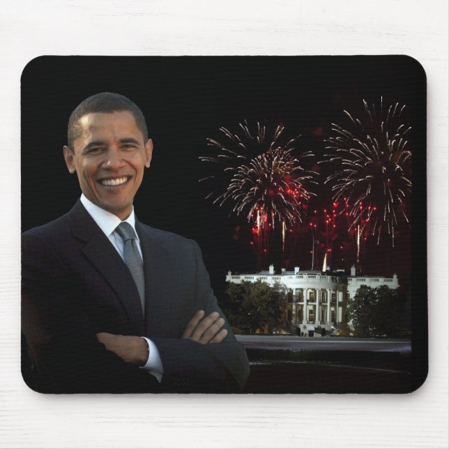Obamas nya hus på natten musmatta (Framsidan)