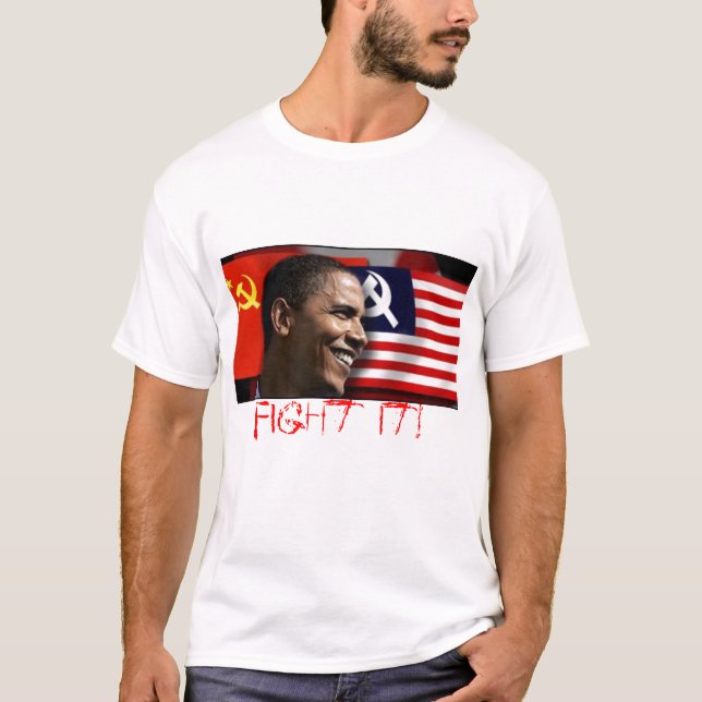 obamathecommunisten slåss det! - Cus…, - Tee Shirt (Framsida)