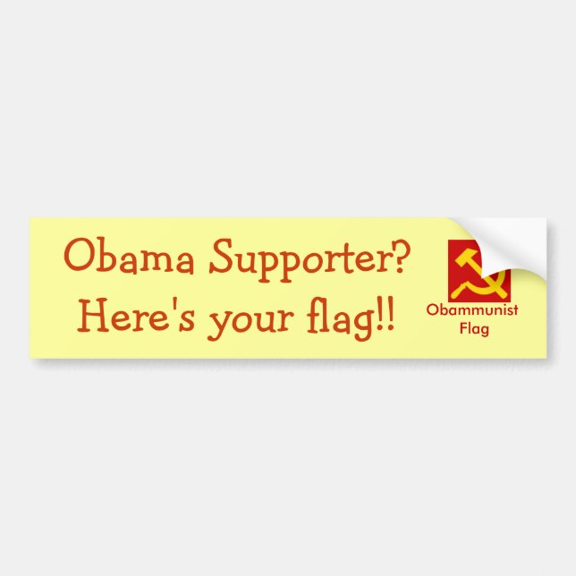 Obammunist flagga bildekal (Framsidan)