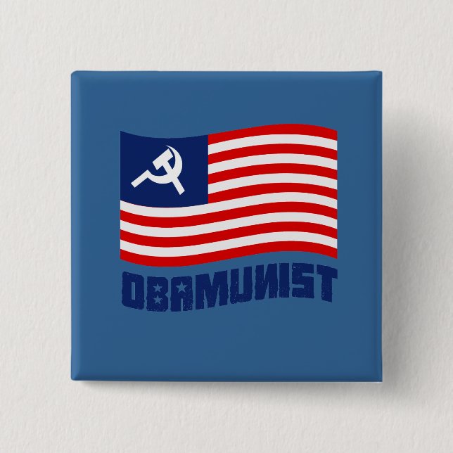 Obamunist flagga knapp (Framsida)