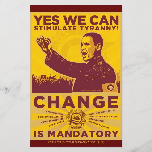 Obamunistiska händelseutfällare flygblad (Framsidan)