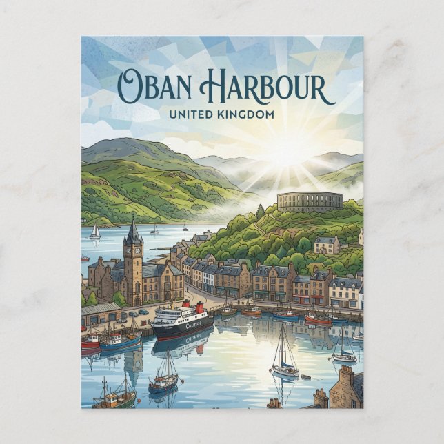 Oban, Skottland Storbritannien Vykort (Framsida)