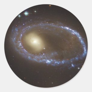 Obarred Lenticular Ring Galaxy AM 0644-741 Runt Klistermärke
