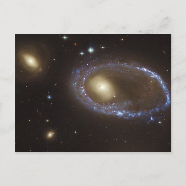 Obarred Lenticular Ring Galaxy AM 0644-741 Vykort (Framsida)