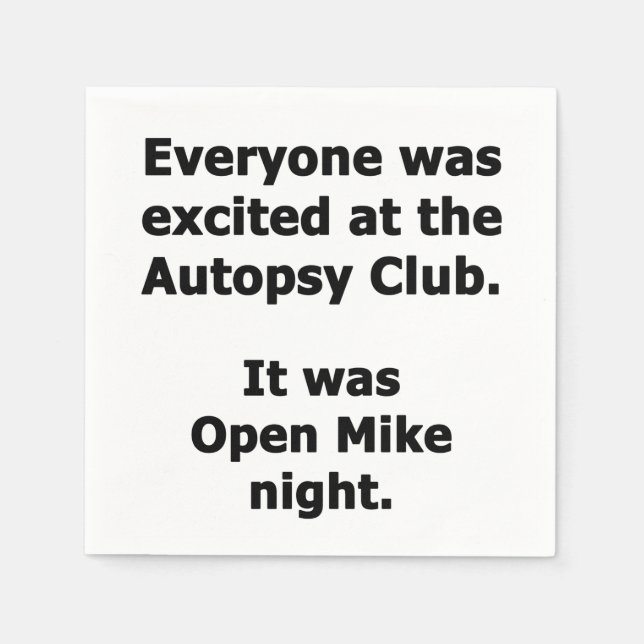 Obduktion Klubb Pappersservett (Framsidan)