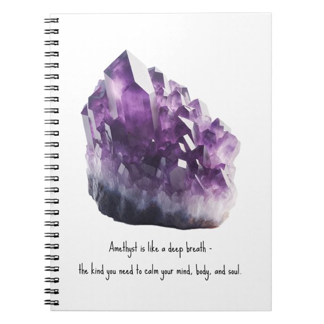 Obearbetad Ametyst Lila Calming Crystal Metaphysiq Anteckningsbok (Framsidan)