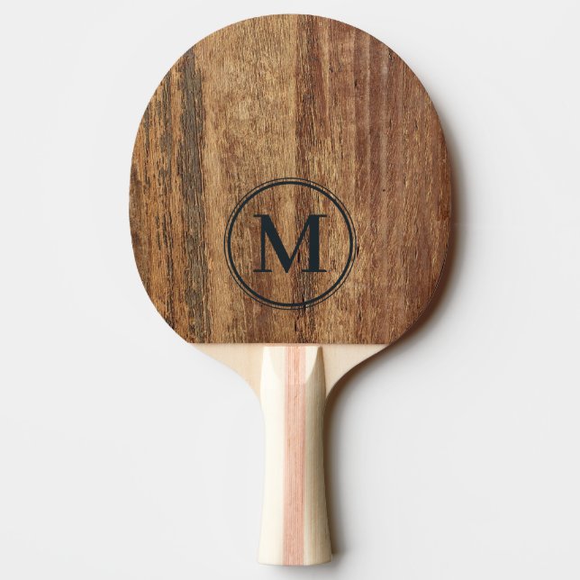 Obearbetad monogram i cederträ pingisracket (Baksidan)