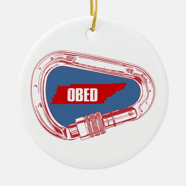 Obed klätting Carabiner Julgransprydnad Keramik (Framsidan)