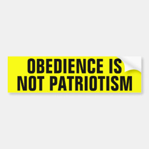 Obedience är inte patriotism bildekal