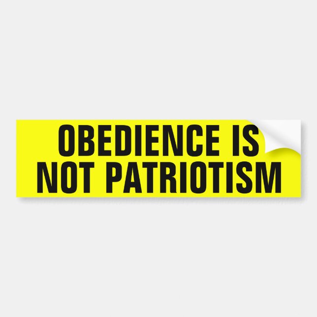 Obedience är inte patriotism bildekal (Framsidan)