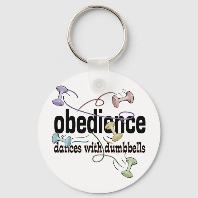 Obedience: Dances with Dumbbells Nyckelring (Framsida)