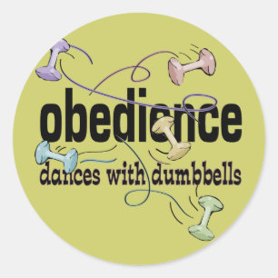 Obedience: Danser med hantlar Runt Klistermärke