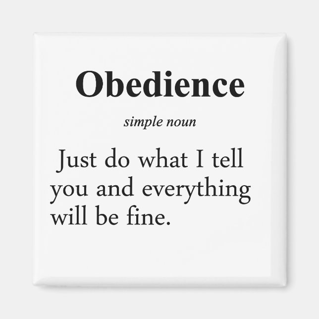 Obedience Definition Magnet (Framsidan)