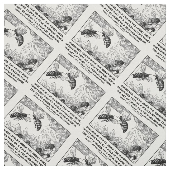 Obedience Work honey-Bees Henry V Shakespeare Tyg (Provkarta)