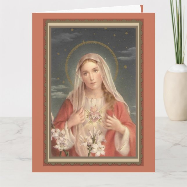 Obefläckad hjärta 0034 av det jungfruliga Mary Kort (Framsida)