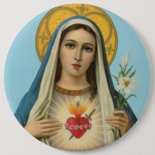 Obefläckad hjärta av den Mary liljan, ro & svär Knapp
