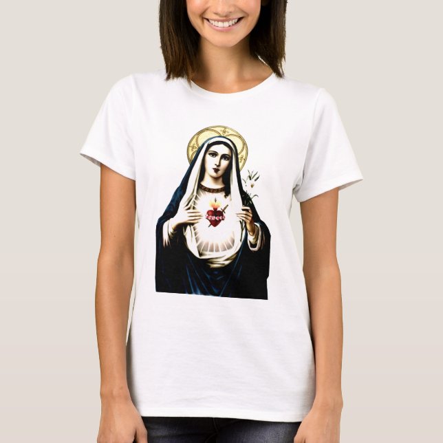 Obefläckad hjärta av den Mary skjortan Tee Shirt (Framsida)