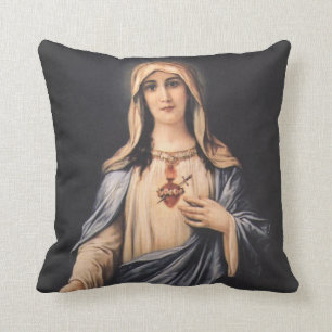 Obefläckad hjärta av Mary Madonna den jungfrulig Kudde