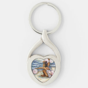 Obefläckad med att erövra det omöjliga twisted heart silverfärgad nyckelring