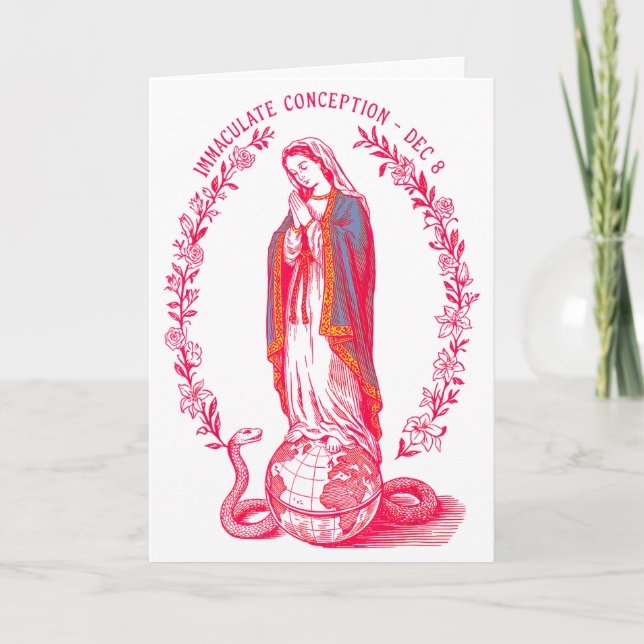 Obeflecktade Avlöningsdag 8 dec Virgin Mary Katols Kort (Framsida)